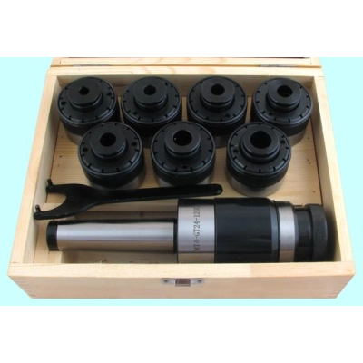 Патрон резьбонарезной с хвостовиком КМ3 с набором головок из 7 шт. М3-М12 (MТ3-GT12-110L) CNIC