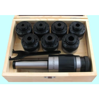 Патрон резьбонарезной с хвостовиком КМ3 с набором головок из 7шт. М12-М24 (MТ3-GT24-140L) CNIC