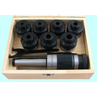 Патрон резьбонарезной с хвостовиком КМ4 с набором головок из 7 шт. М3-М12 (MТ4-GT12-110L) CNIC