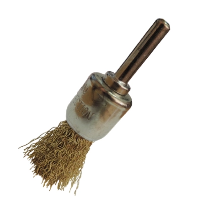 Щетка концевая Д17 c хв-м д6, ворс гофр латунир-я сталь 0,30 (код 9-082)