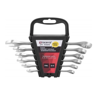 Набор ключей гаечных комбинированных серии ARC на держателе, 8-17 мм, 6 предметов Thorvik