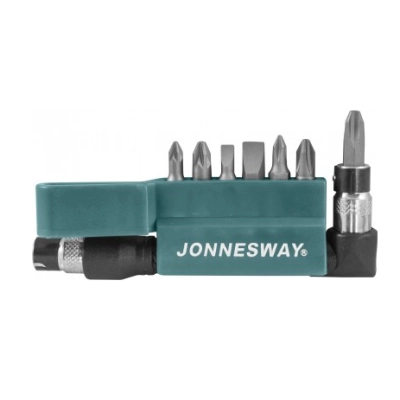 Комплект вставок-бит 1/4DR, SL4,7, PH1,2,3, PZ1,2, c Г-образным приводом, 8 предметов Jonnesway