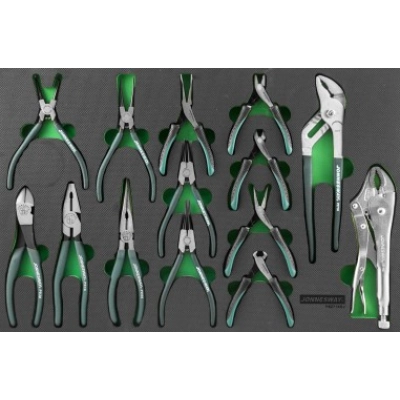 Набор шарнирно-губцевого инструмента в ложементе EVA 560х400 мм, 14 предметов Jonnesway