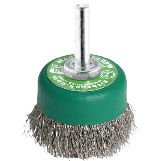 Щетка для дрели чашечная 50x17x15х6 мм, проволока гофрир. нерж. сталь 0.3 мм