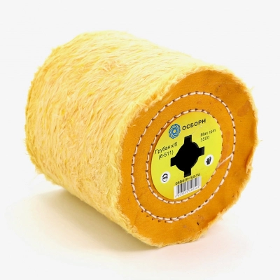 Валик полировальный Д120*100*19+4 паза, грубая ткань х/б желтая (код 6-511)