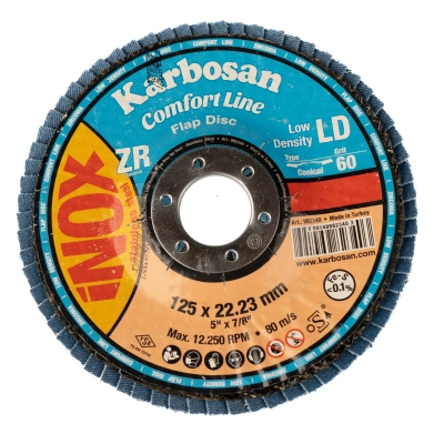 Круг лепестковый КЛТ 125х22/Р60 Karbosan Comfort Line ZR LD Flap Конический INOX