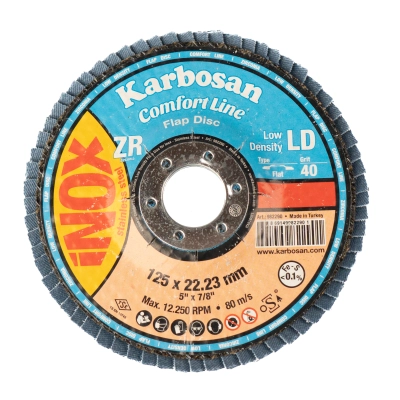 Круг лепестковый КЛТ 125х22/Р40 Karbosan Comfort Line ZR LD Flap Прямой INOX