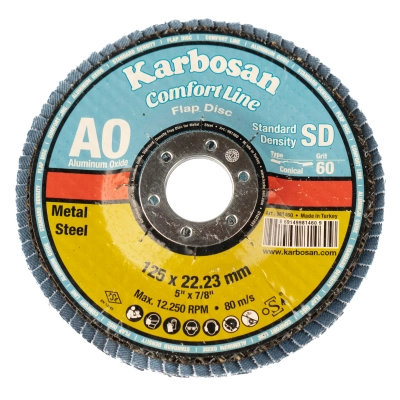 Круг лепестковый КЛТ 125х22/Р60 Karbosan Comfort Line AO SD Flap Конический