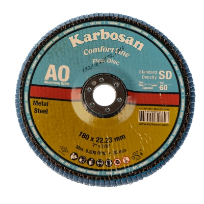 Круг лепестковый КЛТ 180х22/Р60 Karbosan Comfort Line AO SD Flap Конический
